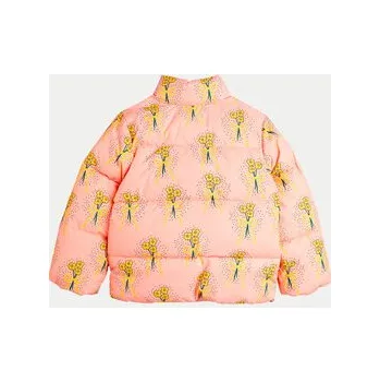 Mini Rodini Vatovaná bunda Winter Flowers Aop 2471011328 Růžová Regular Fit 140_146