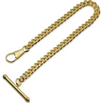 Hodinky Nerezový řetízek na kapesní hodinky s tyčinkou ve tvaru T zlaté barvy - Seizmont