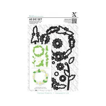 Řezačka papíru DOCRAFTS Xcut vyřezávací kovové šablony A5 - sedmokráskový řetěz 12 ks