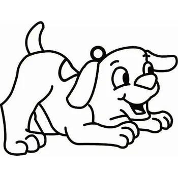 Závěsná sklíčka k vybarvení barvami na sklo cca 8 cm - 25. HRAVÝ PEJSEK