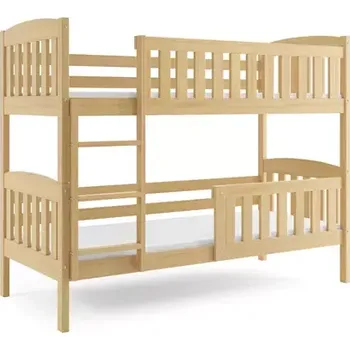Postel BMS GROUP Dětská patrová postel Kubus - 2 osoby, 80x190 bez úložného prostoru a matrací – Borovice