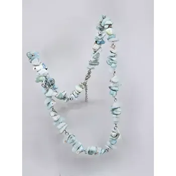 Souprava šperků Náhrdelník Larimar AA sekaný 45,5 cm ketlovaný