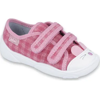 Dívčí tenisky Tenisky plátěnky kecky Befado Maxi 907P109 růžové se zvířátkem velikost: 26