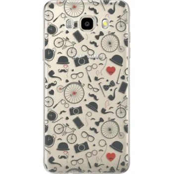 Pouzdro na mobilní telefon Odolné silikonové pouzdro iSaprio - Vintage Pattern 01 - black - Samsung Galaxy J5 2016