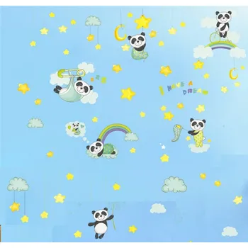 Samolepící dekorace Samolepky na zdi dětské - Panda medvídek