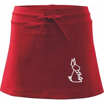 Dámská sukně Geometrie - zajíc - Sportovní sukně - two in one - S ( Červená )