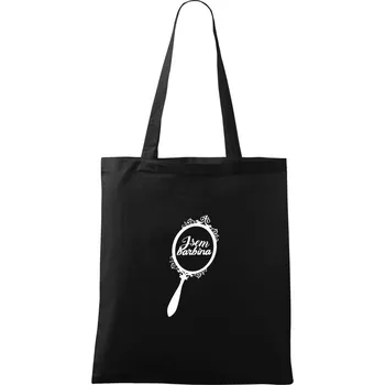 Nákupní taška Jsem barbína zrcadlo - Taška bavlněná - 42 x 38 cm ( Černá )