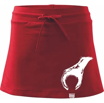 Dámská sukně Žárovka - ruka - Sportovní sukně - two in one - L ( Červená )