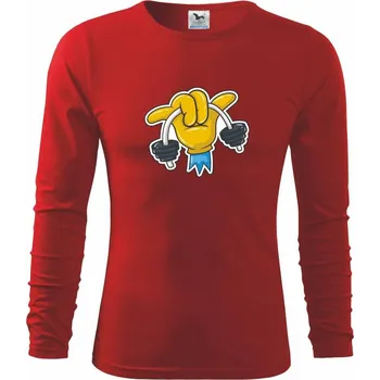 Chlapecké tričko Comics ruka a činka - Triko dětské Long Sleeve - 122 cm/6 let ( Červená )