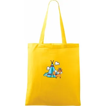 Nákupní taška Indiánská liška - Taška bavlněná - 42 x 38 cm ( Žlutá )