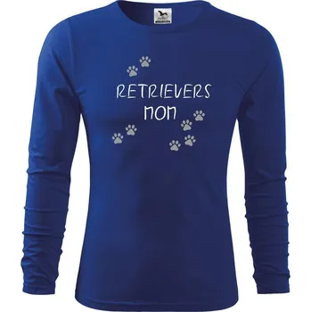 Chlapecké tričko Retrievers mom (Retrívr) (Reflexní tlapky) - Triko dětské Long Sleeve - 122 cm/6 let ( Královská modrá )