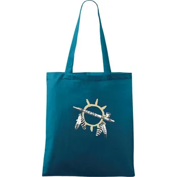 Indiánská dýmka - Taška bavlněná - 42 x 38 cm ( Petrolejová )