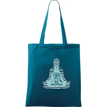 Joga - think positive šedá - Taška bavlněná - 42 x 38 cm ( Petrolejová )