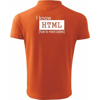 Pánská košile HTML - Polokošile pánská Pique Polo 203 - S ( Oranžová )