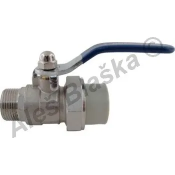 Instalatérský materiál PPR kulový kohout (ventil) s vnějším závitem s pákou plastový tvarovka navařovací - 25x3/4" PPR6256ST