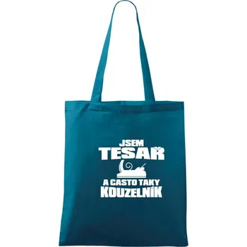 Tesař kouzelník - Taška bavlněná - 42 x 38 cm ( Petrolejová )