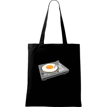 Gramofon vejce - Taška bavlněná - 42 x 38 cm ( Černá )