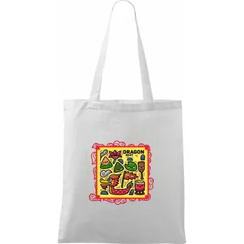 Dračí lodě ikony - Taška bavlněná - 42 x 38 cm ( Bílá )