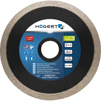 Řezný kotouč Nebrusný diamantový kotouč univerzální HOGERT Průměr kotouče (mm): 230, Tloušťka kotouče (mm): 1,9
