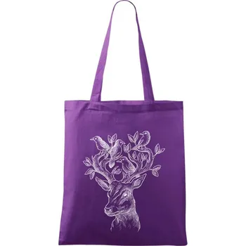 Jelen ochránce přírody - Taška bavlněná - 42 x 38 cm ( Fialová )
