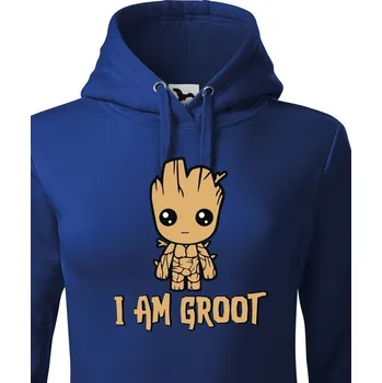 Dámská mikina Dámská mikina Groot z filmu Strážci galaxie 2, Barva Modrá, Velikost XL, Canvas Dámská mikina Bezvatriko.cz 0072