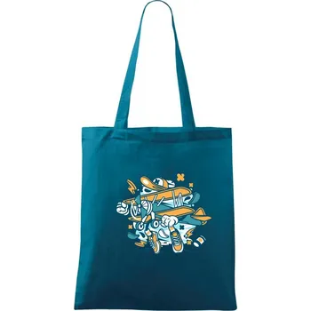 Nákupní taška Eroplaňák - Taška bavlněná - 42 x 38 cm ( Petrolejová )