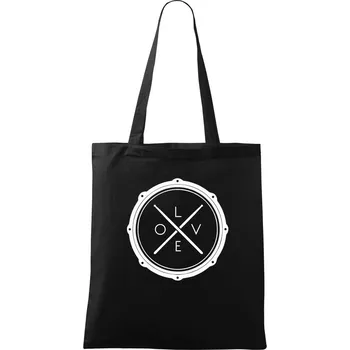 Paličky bicí LOVE - Taška bavlněná - 42 x 38 cm ( Černá )