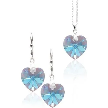 Souprava šperků Stříbrná souprava Aquamarine Crystal 30b