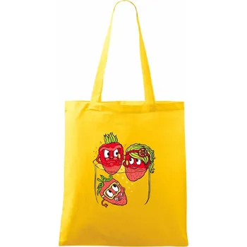 Jahody v šampaňském (Pecka design) - Taška bavlněná - 42 x 38 cm ( Žlutá )