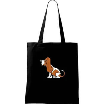 Nákupní taška Baset s kulišáckým pohledem - Taška bavlněná - 42 x 38 cm ( Černá )