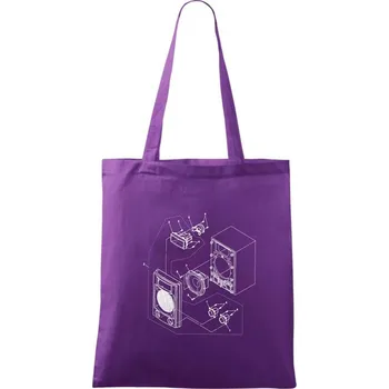 Nákres Reproduktoru - Taška bavlněná - 42 x 38 cm ( Fialová )