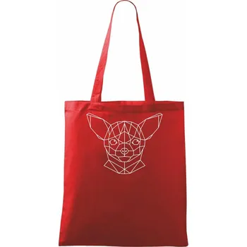 Čivava - Geometrie - složitá - Taška bavlněná - 42 x 38 cm ( Červená )