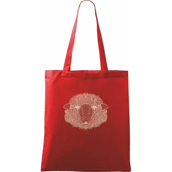 Nákupní taška Ovce kresba - Taška bavlněná - 42 x 38 cm ( Červená )