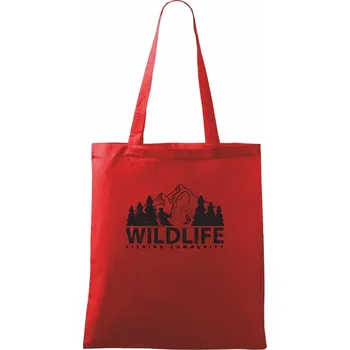 Nákupní taška Wildlife fishing - Taška bavlněná - 42 x 38 cm ( Červená )