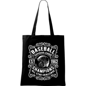 Nákupní taška Baseball Superior League - Taška bavlněná - 42 x 38 cm ( Černá )
