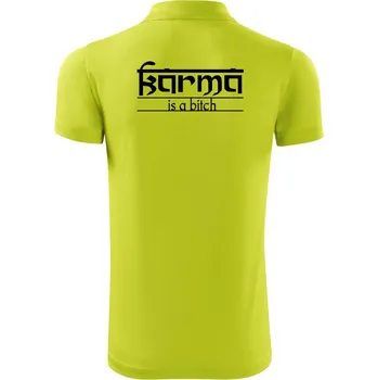 Pánská košile Karma Indický nápis - Polokošile Victory sportovní (dresovina) - 3XL ( Limetková )