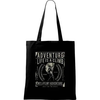 Nákupní taška Life Is A Climb - Taška bavlněná - 42 x 38 cm ( Černá )