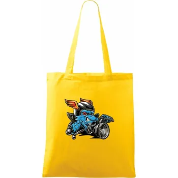 Motorkář vlk - Taška bavlněná - 42 x 38 cm ( Žlutá )