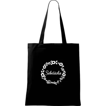 Nákupní taška Sebeláska - Taška bavlněná - 42 x 38 cm ( Černá )