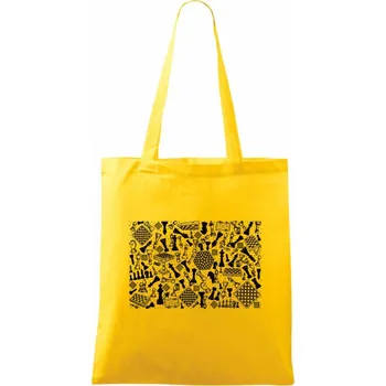 Šachy obdélník - Taška bavlněná - 42 x 38 cm ( Žlutá )