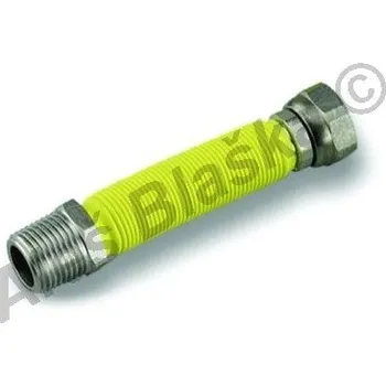 Plynová hadice EMIFLEX - Itálie | Plynová propojovací hadice natahovací na plyn nerezová EMIPIU CORTO (přívodní připojovací hadička) - 1/2"x1/2" ŠM,10-20cm EM42.
