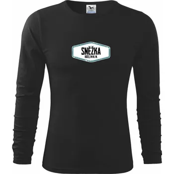 Chlapecké tričko Hora Sněžka - Triko dětské Long Sleeve - 122 cm/6 let ( Černá )