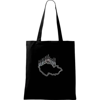 Nákupní taška Počasí v ČR - Taška bavlněná - 42 x 38 cm ( Černá )