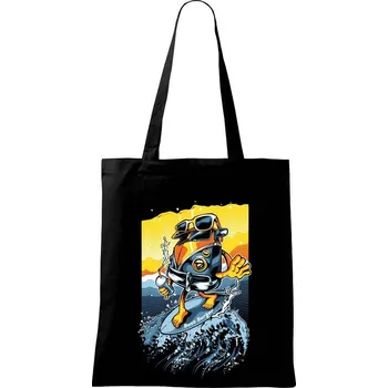 Nákupní taška Surfující VAN - Taška bavlněná - 42 x 38 cm ( Černá )