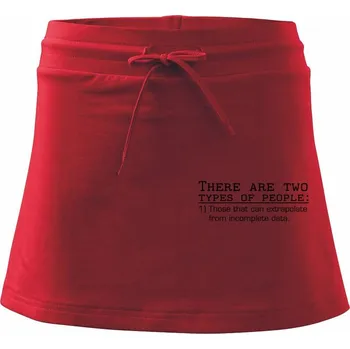 Dámská sukně There are two types of people - Sportovní sukně - two in one - S ( Červená )