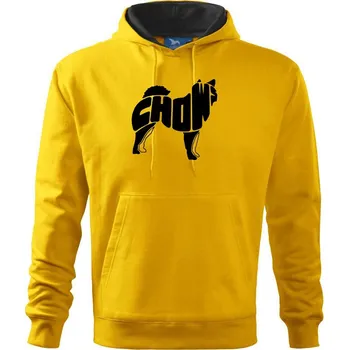 Pánská mikina Čau Čau - nápis v těle - Mikina pánská Cape s kapucí - M ( Žlutá )