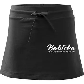Dámská sukně Babička - nejlepší poradkyně chovu - Sportovní sukně - two in one - M ( Černá )