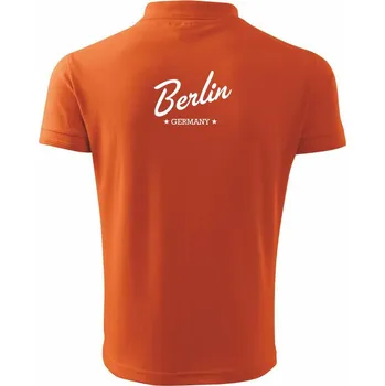 Pánská košile Berlin - Germany nápis - Polokošile pánská Pique Polo 203 - S ( Oranžová )