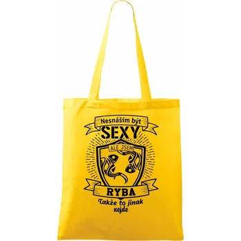 Nákupní taška Nesnáším být sexy - Ryba - Taška bavlněná - 42 x 38 cm ( Žlutá )