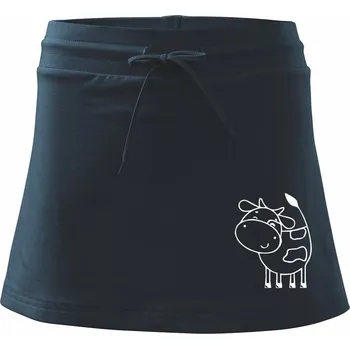 Dámské oblečení Kráva veselá - Sportovní sukně - two in one - S ( Námořní modrá (velmi tmavá - téměř černá) )
